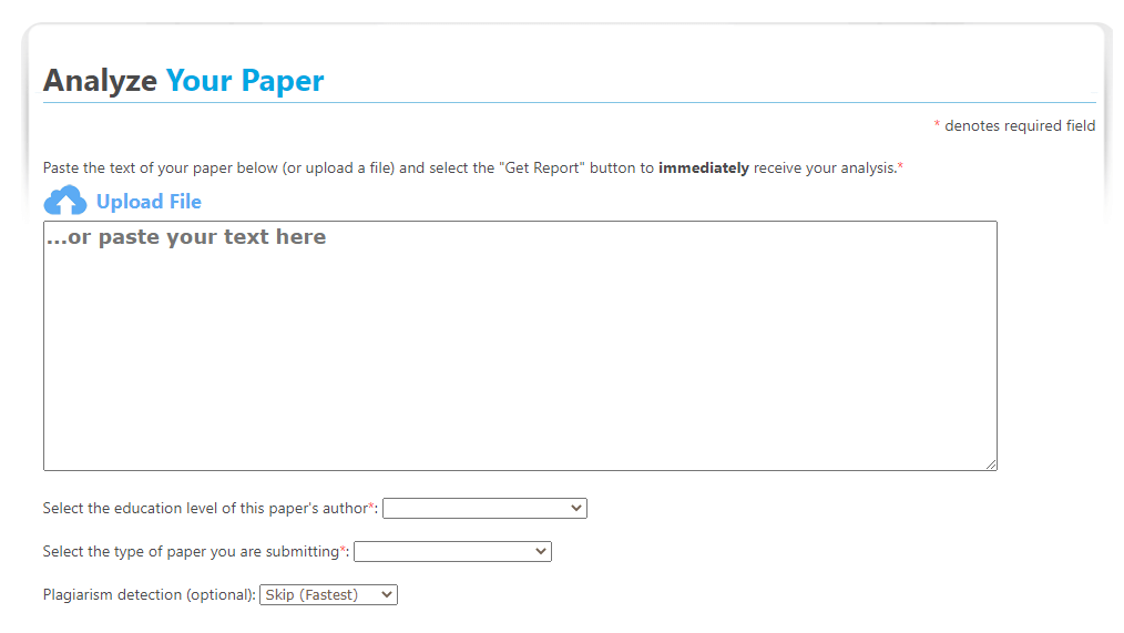 PaperRater Interface